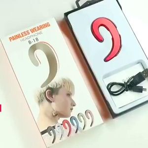 Wireless Bluetooth headset red,silver and black left